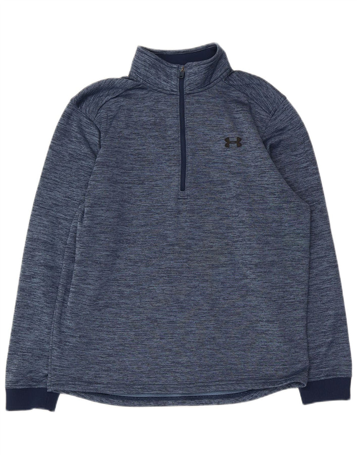 Under Armour Mens Cold Gear Sweatshirt Jumper Medium Navy Blue Flecked