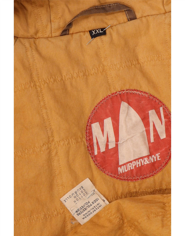 Murphy & Nye Mens Hooded Windbreaker Coat UK 44 2XL Brown Polyester