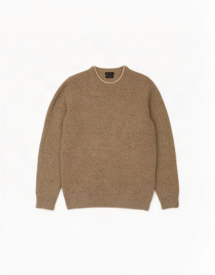 Massimo Dutti Mens Boat Neck Jumper Sweater XL Beige Flecked