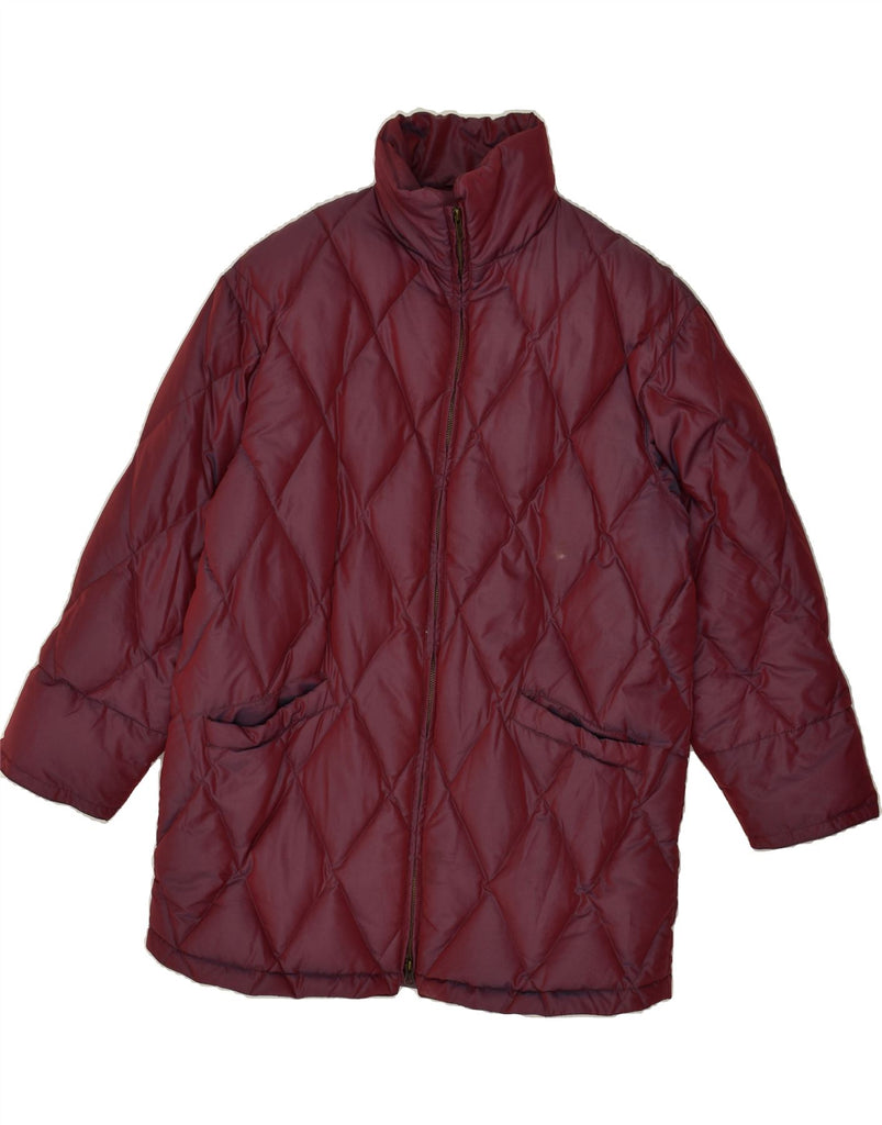 GLOBE TROTTER Womens Padded Coat UK 16 Large Burgundy Polyamide | Vintage Globe Trotter | Thrift | Second-Hand Globe Trotter | Used Clothing | Messina Hembry 