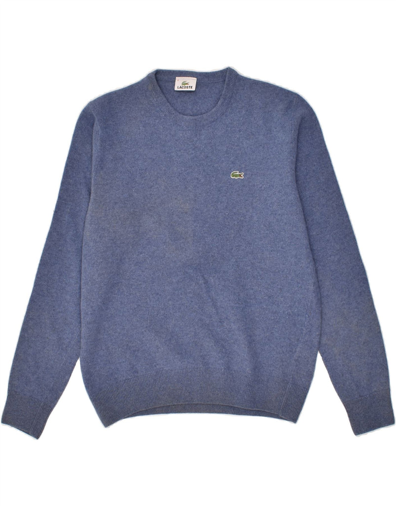 LACOSTE Mens Crew Neck Jumper Sweater Size 4 Medium Blue Virgin Wool | Vintage Lacoste | Thrift | Second-Hand Lacoste | Used Clothing | Messina Hembry 