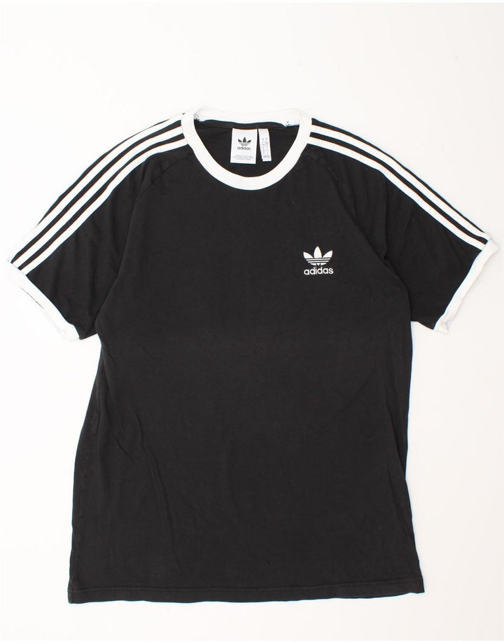 Adidas Mens T-Shirt Top Large Black Cotton