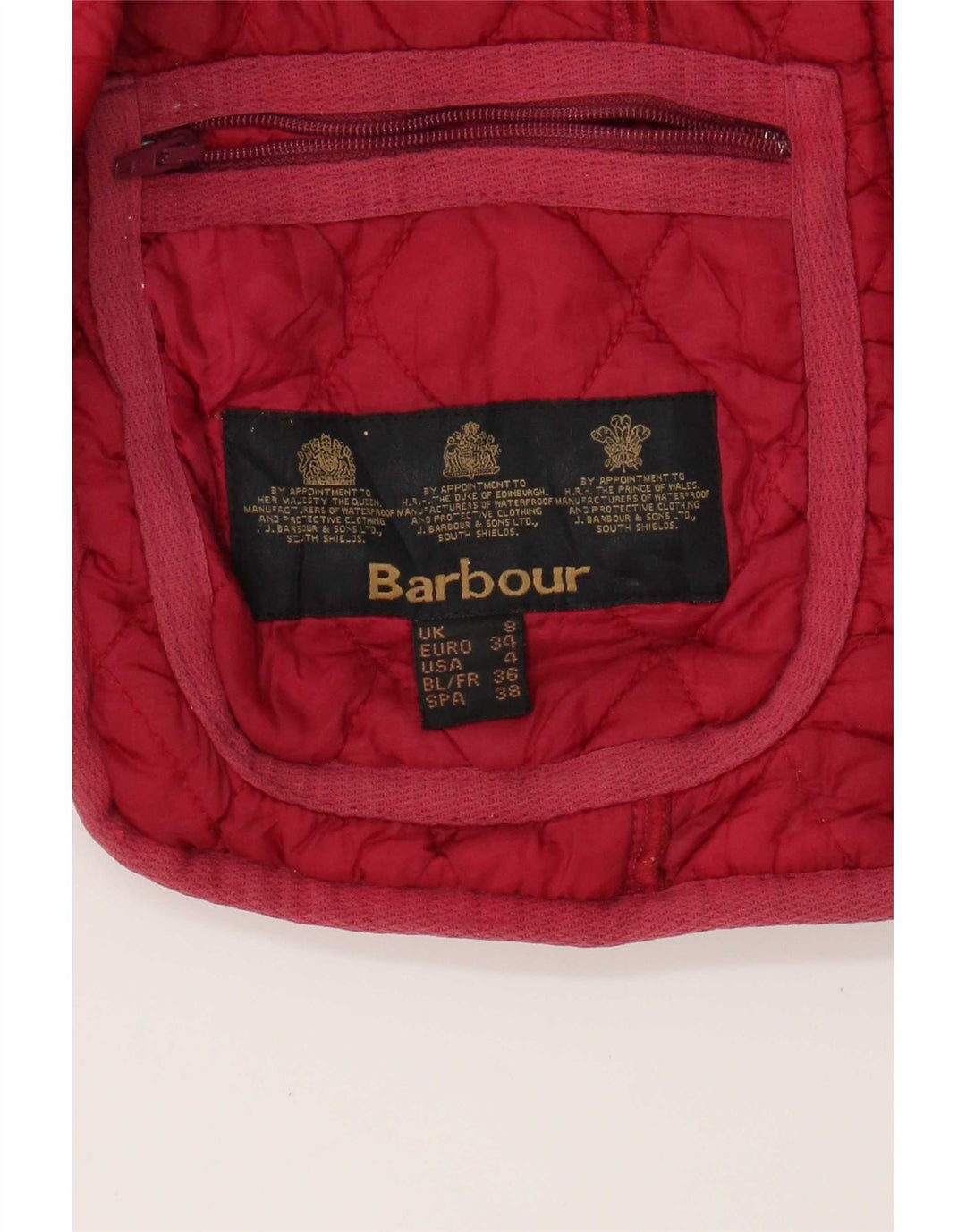 Barbour Womens Quilted Gilet UK 8 Small Pink
