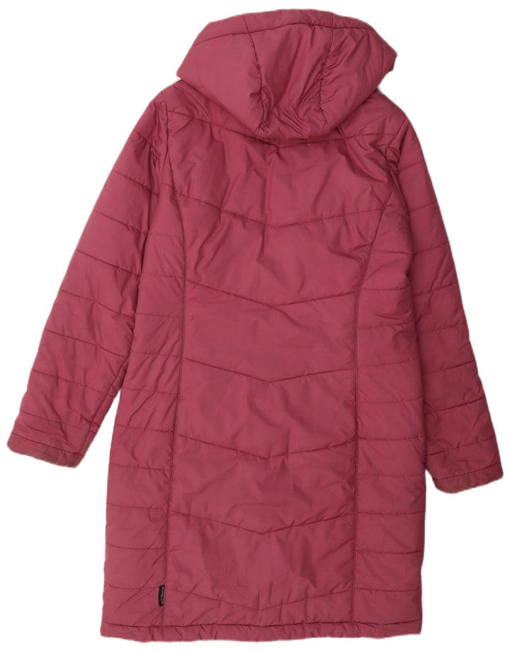 Jack Wolfskin Womens Hooded Padded Coat UK 8/10 Small Pink Polyester