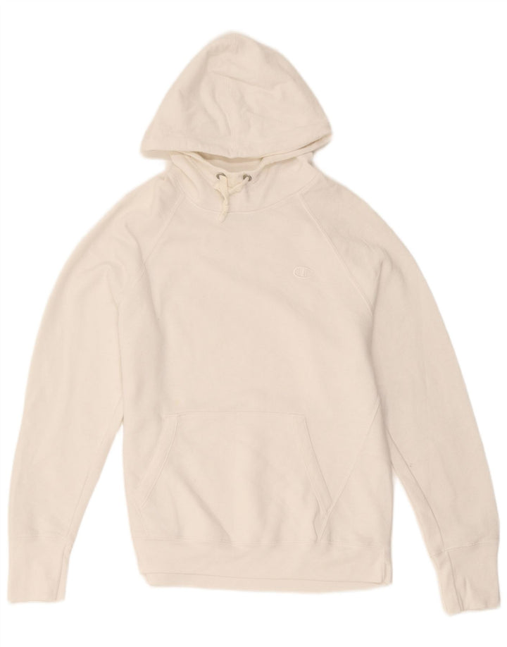 Champion Womens Hoodie Jumper UK 14 Medium White