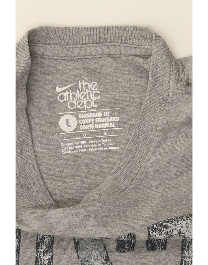 NIKE Mens Standard Fit Graphic T-Shirt Top Large Grey Cotton Vintage Nike and Second-Hand Nike from Messina Hembry 