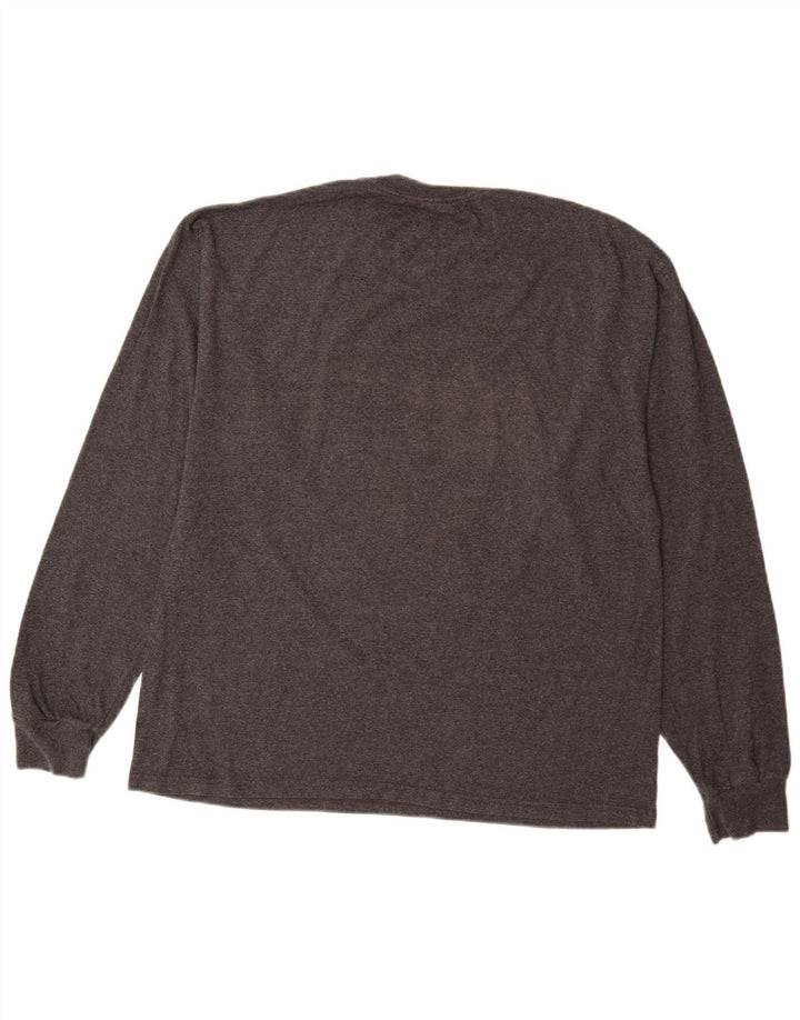 Champion Mens Temple OWLS Graphic Top Long Sleeve Large Grey Cotton