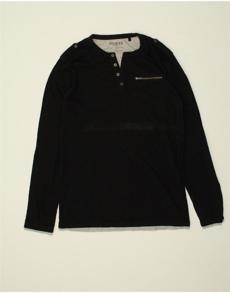 GUESS Mens Top Long Sleeve Large Black Cotton | Vintage Guess | Thrift | Second-Hand Guess | Used Clothing | Messina Hembry 