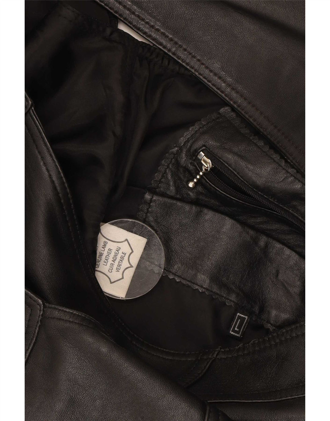 Vintage Mens Leather Waistcoat Large Black Leather