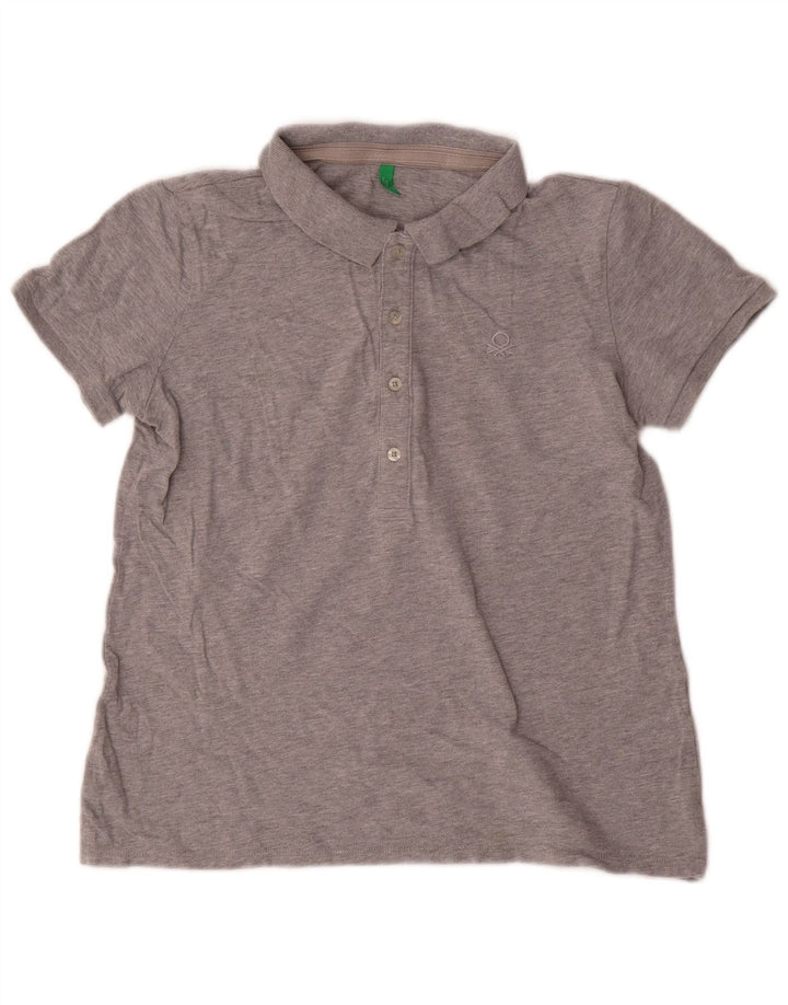 Benetton Mens Polo Shirt UK 14 Medium Grey