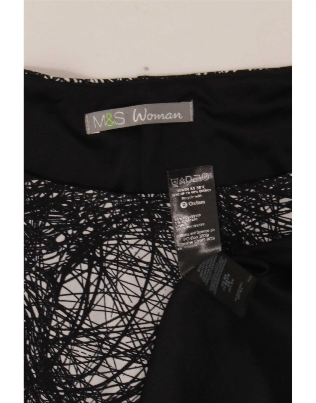 Marks & Spencer Womens Abstract Pattern Sheath Dress UK 20 2XL Black