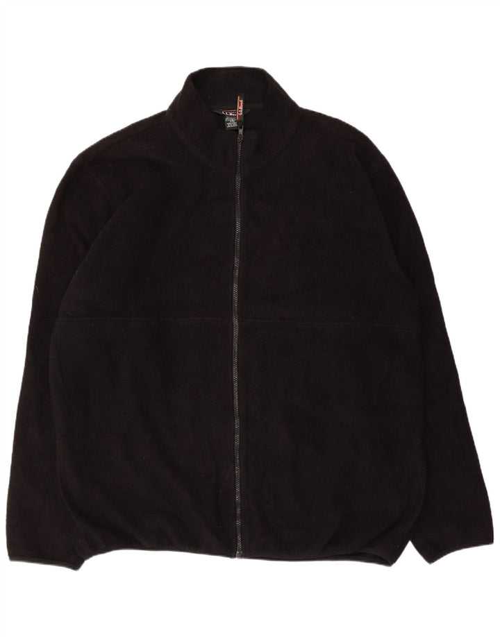 L.L.Bean Mens Fleece Jacket UK 42 XL Black Polyester