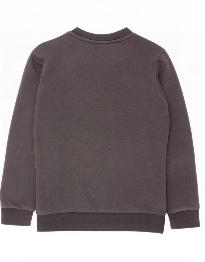 Adidas Boys Graphic Sweatshirt Jumper 7-8 Years Black Cotton