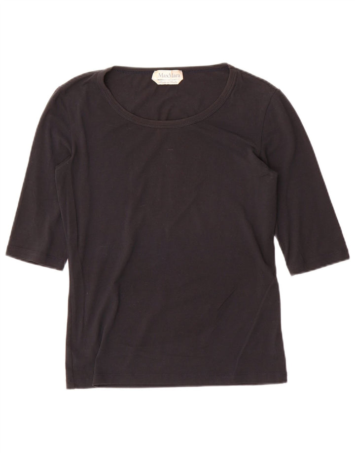 Max Mara Womens Top 3/4 Sleeve UK 8 Small Black