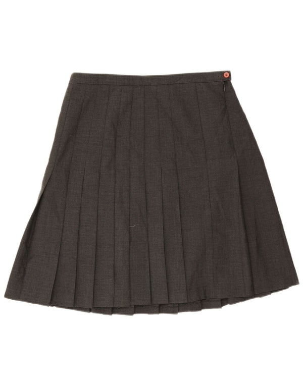 Vintage Womens Knife Pleated Skirt IT 44 Medium W32  Grey Wool