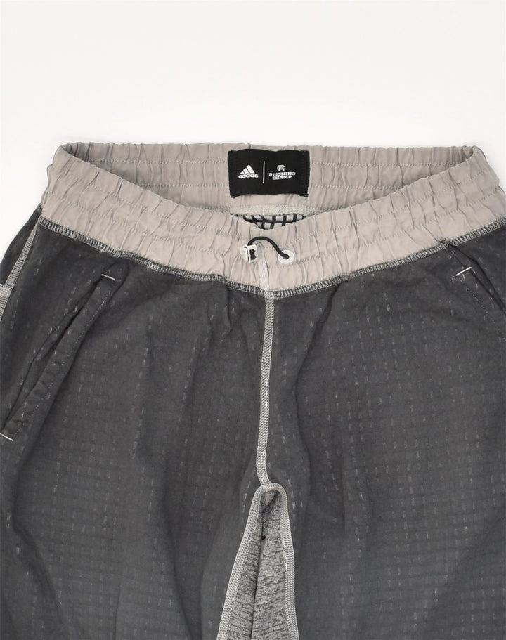 ADIDAS Womens Tracksuit Trousers Medium Grey Colourblock Cotton | Vintage Adidas | Thrift | Second-Hand Adidas | Used Clothing | Messina Hembry 