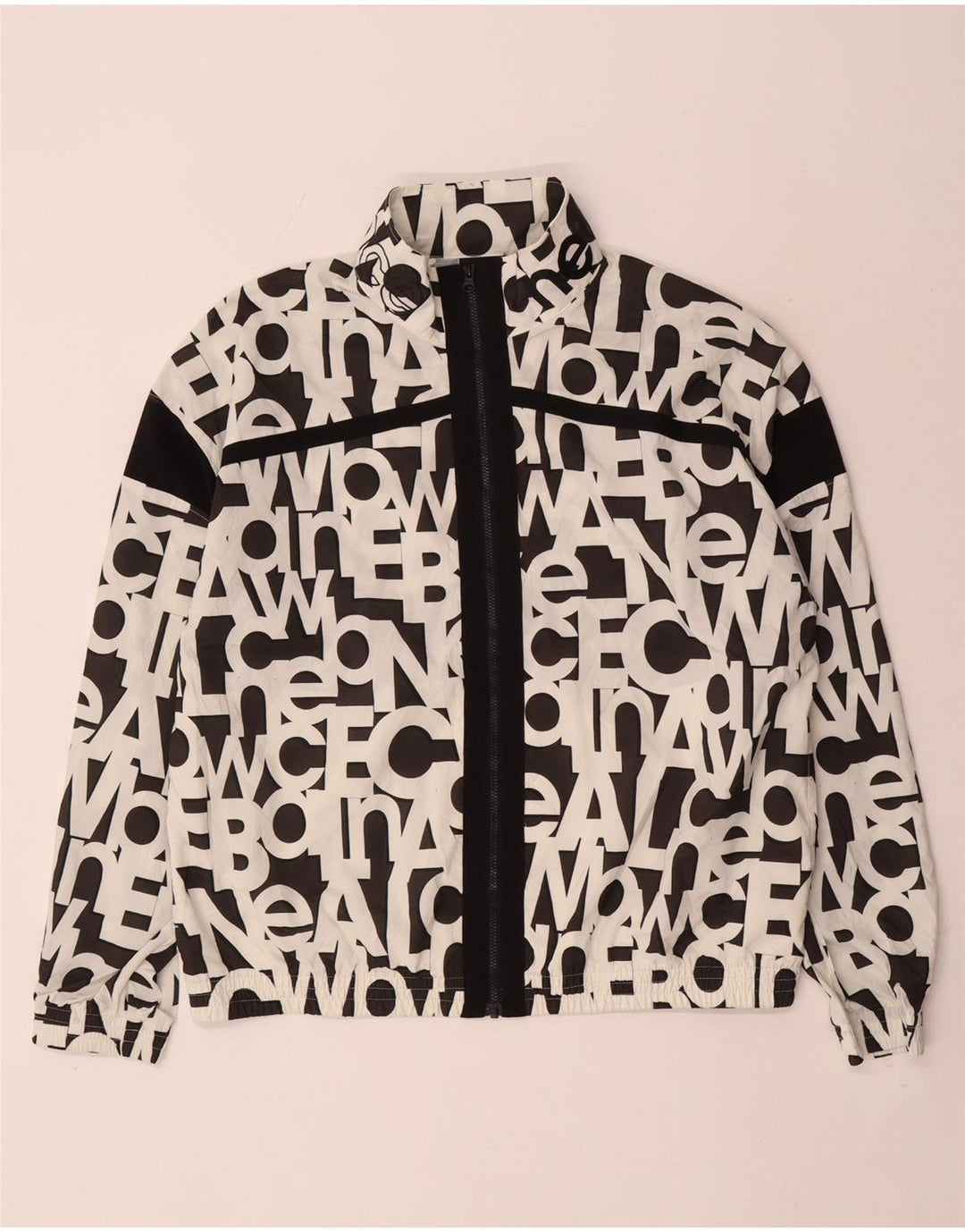 New Balance Womens Graphic Oversized Bomber Jacket UK 10 Small White