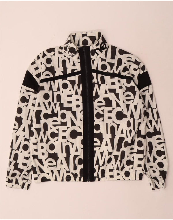 New Balance Womens Graphic Oversized Bomber Jacket UK 10 Small White