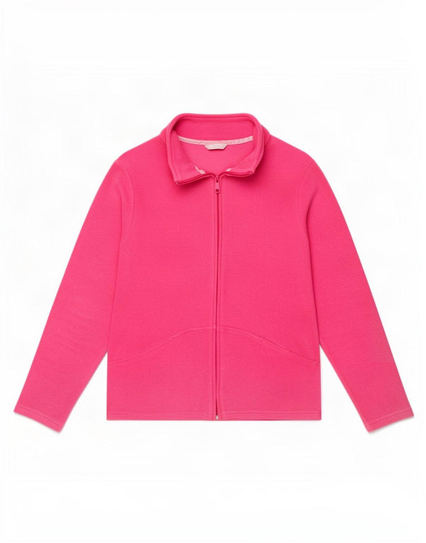 Marks & Spencer Womens Fleece Jacket UK 16 Large Pink Polyester