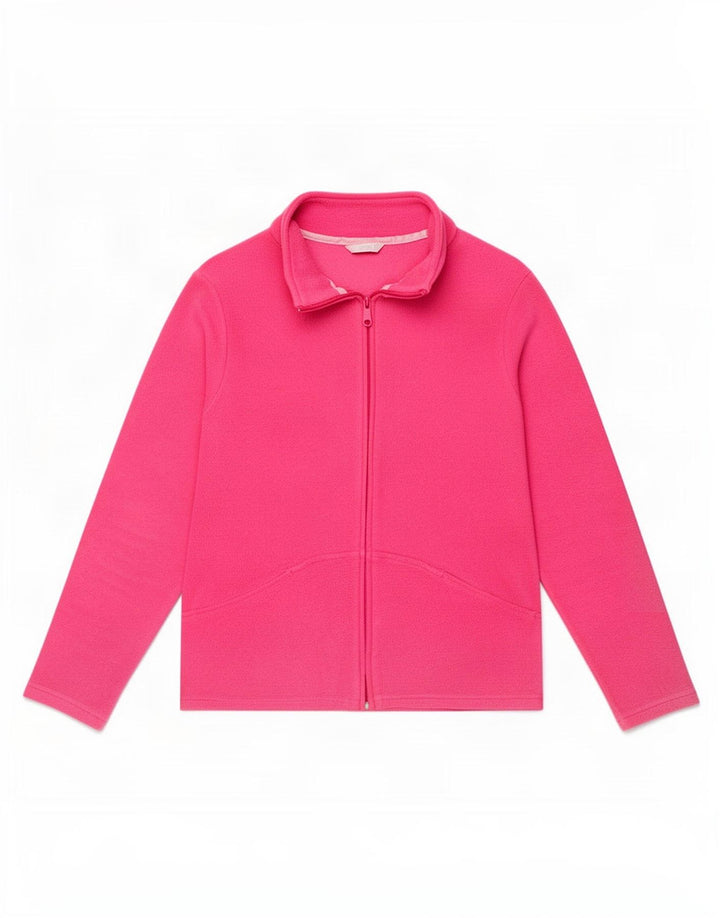 Marks & Spencer Womens Fleece Jacket UK 16 Large Pink Polyester