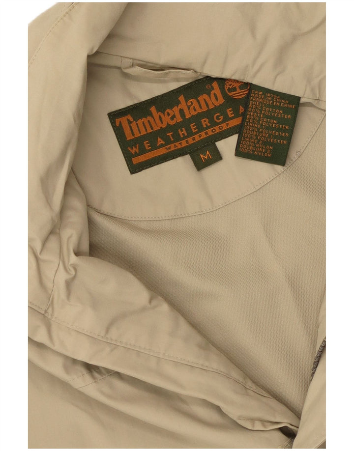 TIMBERLAND Mens Weathergear Windbreaker Jacket UK 38 Medium Beige Cotton