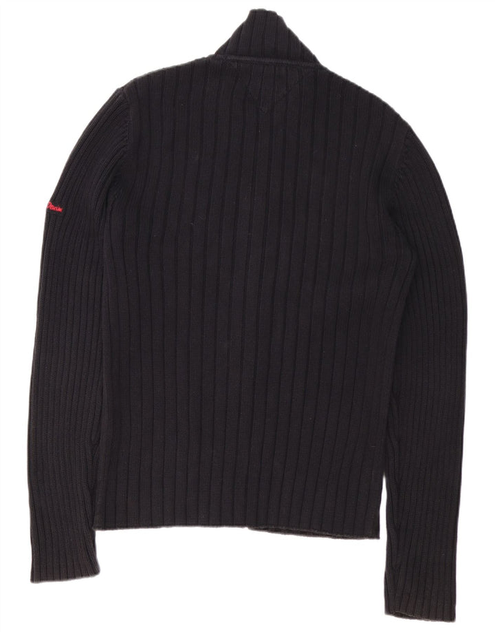 Tommy Hilfiger Mens Cardigan Sweater XL Black Cotton