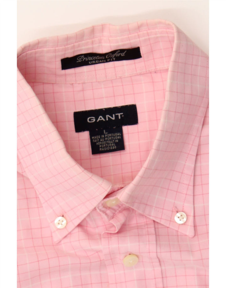 GANT Mens Urban Fit Shirt Large Pink Check Cotton Vintage Gant and Second-Hand Gant from Messina Hembry 