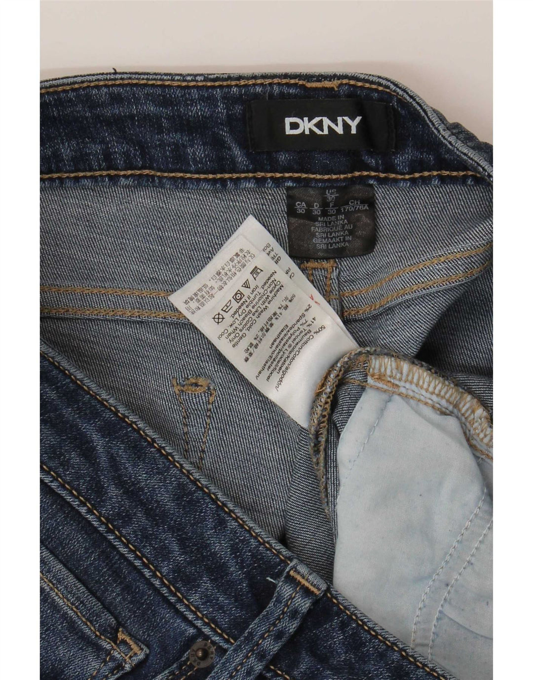 Dkny Womens Slim Jeans W30 L27 Blue Cotton