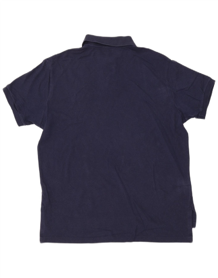POLO RALPH LAUREN Mens Custom Fit Polo Shirt Large Navy Blue Cotton