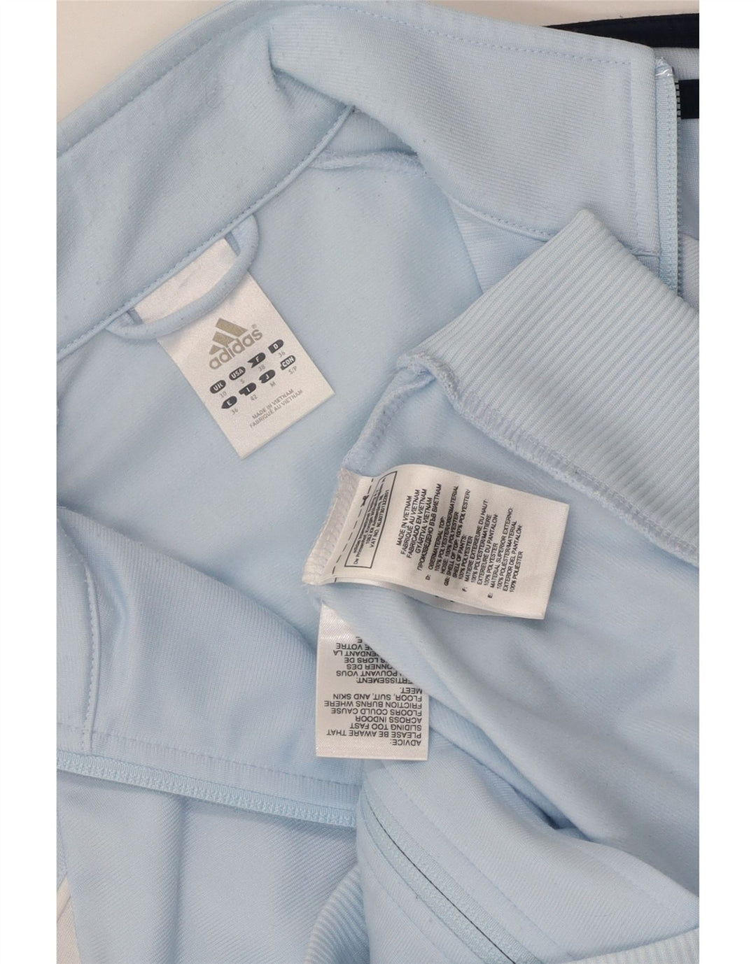 Adidas Womens Tracksuit Top Jacket UK 10 Small Blue Polyester