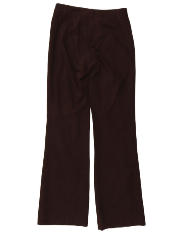 Massimo Dutti Womens Bootcut Casual Trousers EU 36 XS W26 L31 Brown Cotton