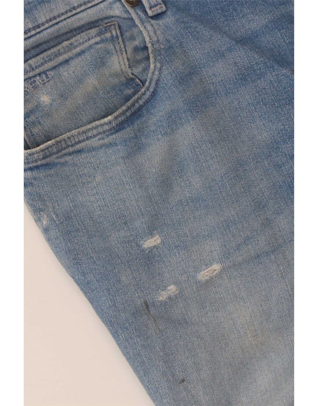G-Star Mens 3301 Distressed Slim Jeans W34 L34 Blue Cotton