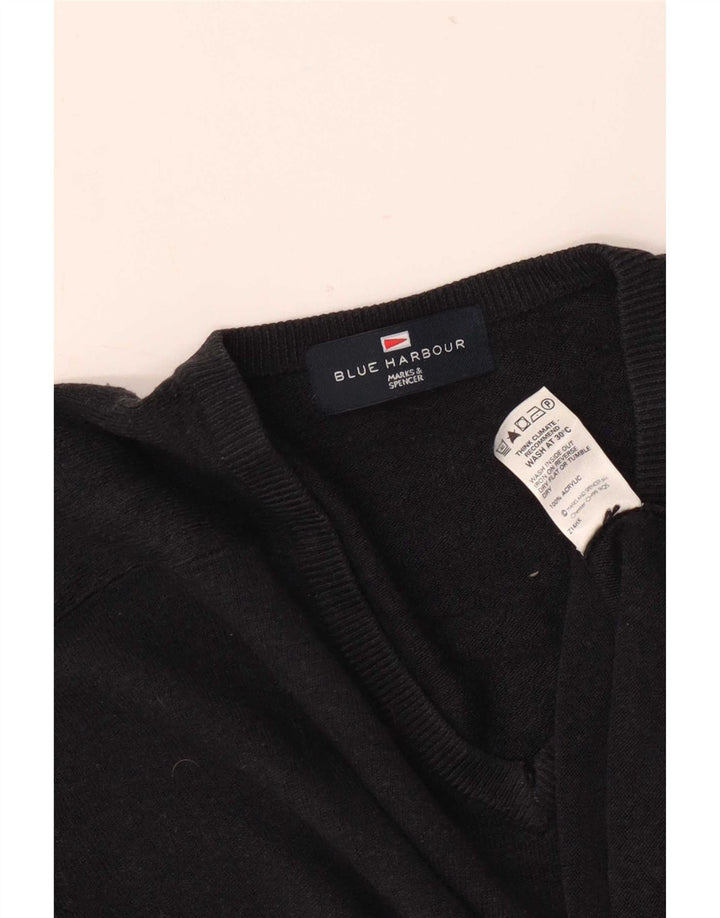 Marks & Spencer Mens V-Neck Jumper Sweater Medium Navy Blue Acrylic
