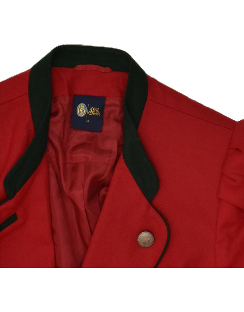 YOUR SIXTH SENSE Womens Crop 1 Button Blazer Jacket IT 44 Medium Red Vintage Your Sixth Sense and Second-Hand Your Sixth Sense from Messina Hembry 