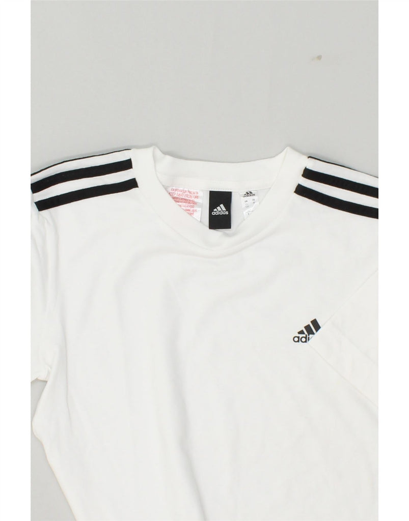 ADIDAS Boys Graphic T-Shirt Top 11-12 Years White Cotton | Vintage Adidas | Thrift | Second-Hand Adidas | Used Clothing | Messina Hembry 