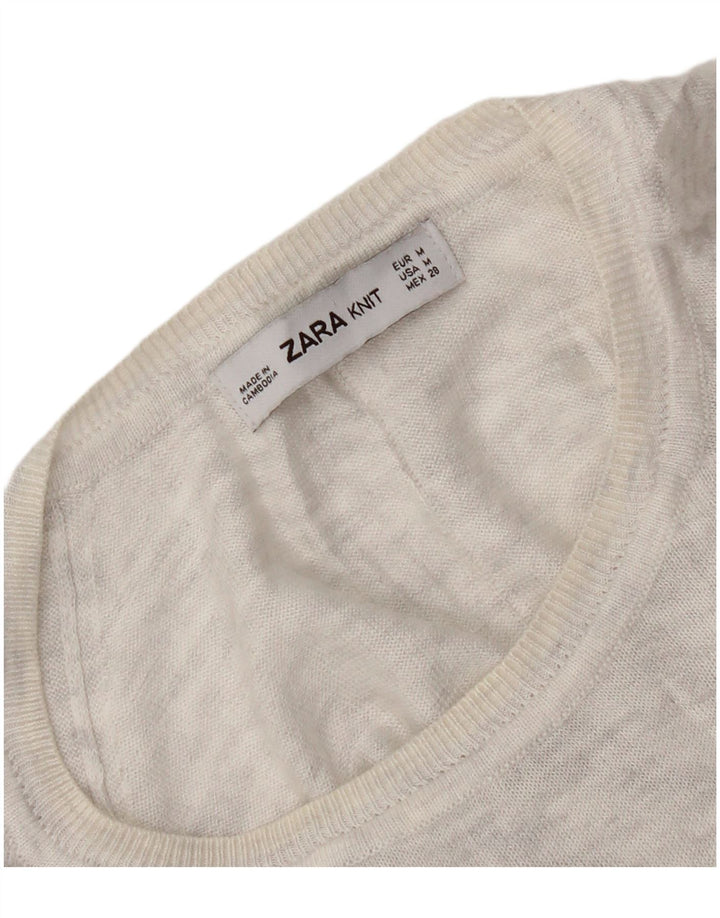Zara Womens Boat Neck Jumper Sweater UK 14 Medium Grey