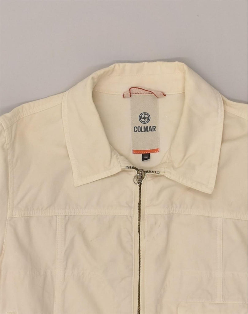 COLMAR Womens Bomber Jacket IT 46 Large White Cotton | Vintage Colmar | Thrift | Second-Hand Colmar | Used Clothing | Messina Hembry 