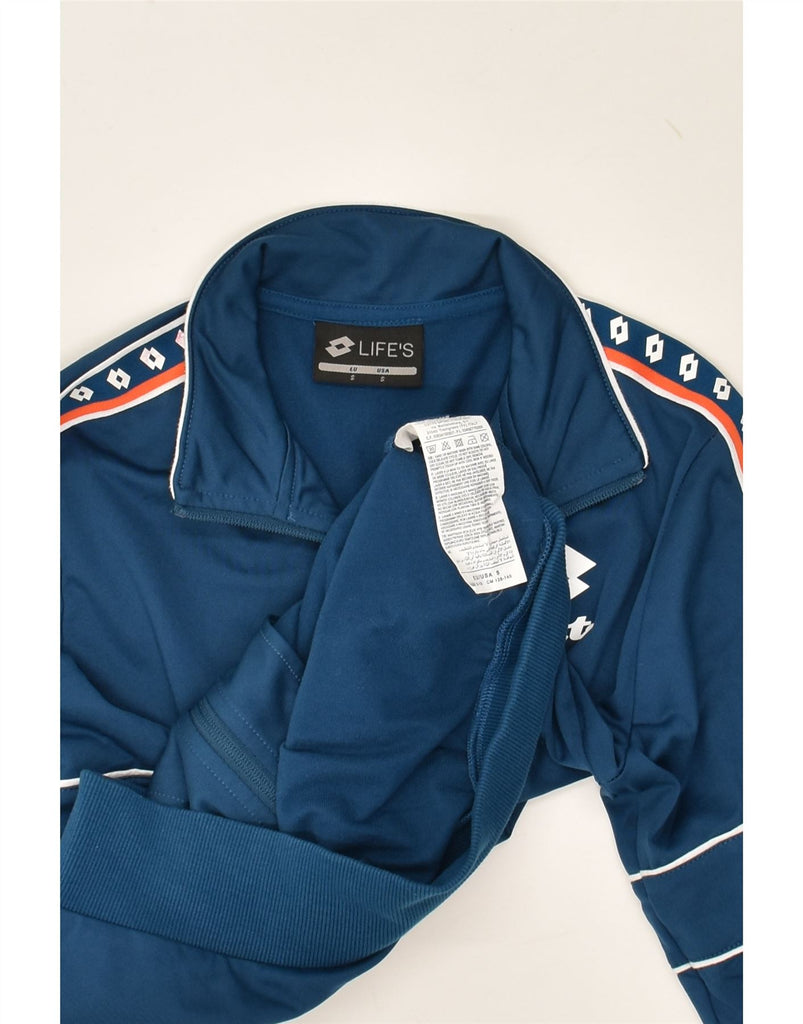 LOTTO Boys Graphic Tracksuit Top Jacket 9-10 Years Small Blue Polyester | Vintage Lotto | Thrift | Second-Hand Lotto | Used Clothing | Messina Hembry 