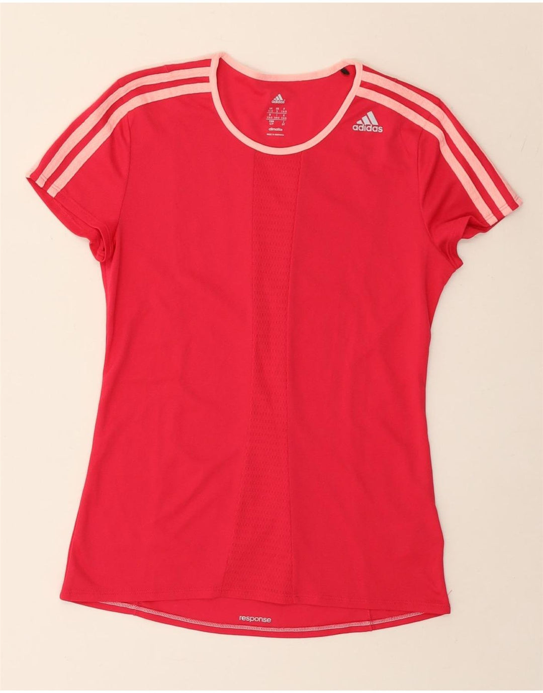 Adidas Womens Climalite T-Shirt Top UK 8/10 Small Pink Polyester
