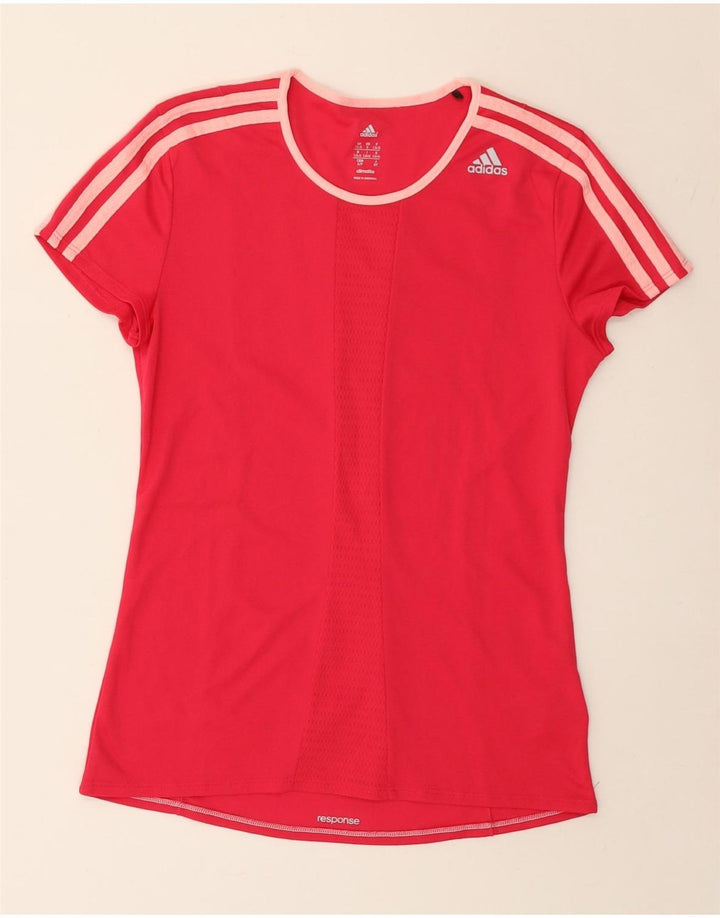 Adidas Womens Climalite T-Shirt Top UK 8/10 Small Pink Polyester