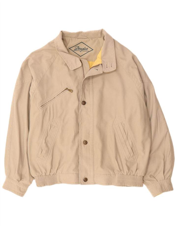 Douglas Mens Bomber Jacket UK 44 2XL Beige Polyester
