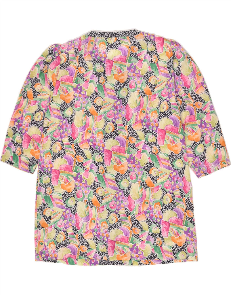 VINTAGE Womens 3/4 Sleeve Shirt Blouse UK 16 Large Multicoloured Floral Vintage Vintage and Second-Hand Vintage from Messina Hembry 