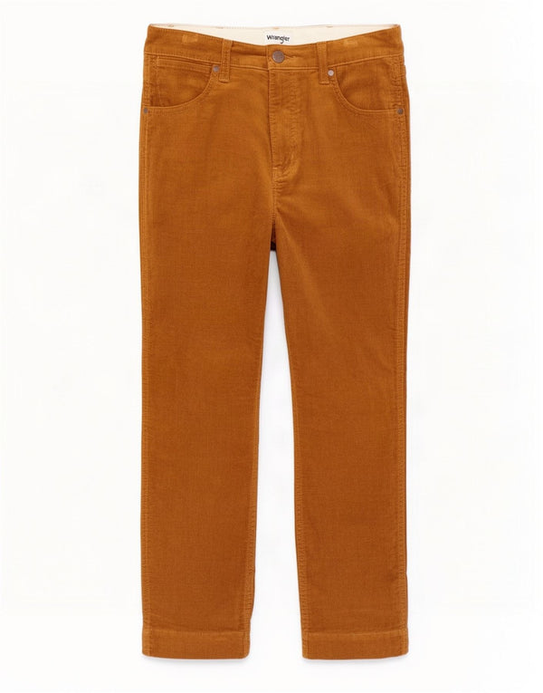 Wrangler Mens Straight Corduroy Trousers W30 L27 Brown Cotton