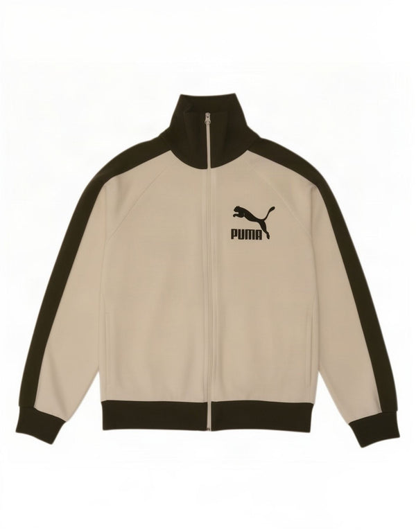 Puma Mens Graphic Tracksuit Top Jacket Large White Colourblock Polyester