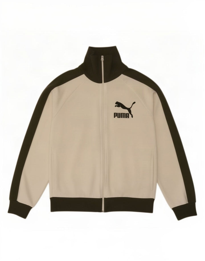 Puma Mens Graphic Tracksuit Top Jacket Large White Colourblock Polyester