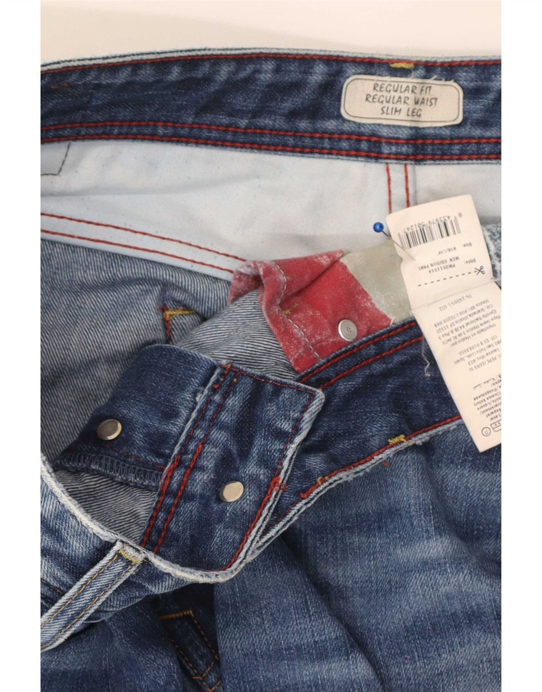 PEPE Jeans Mens Regular Fit Slim Jeans W38 L34 Blue Cotton