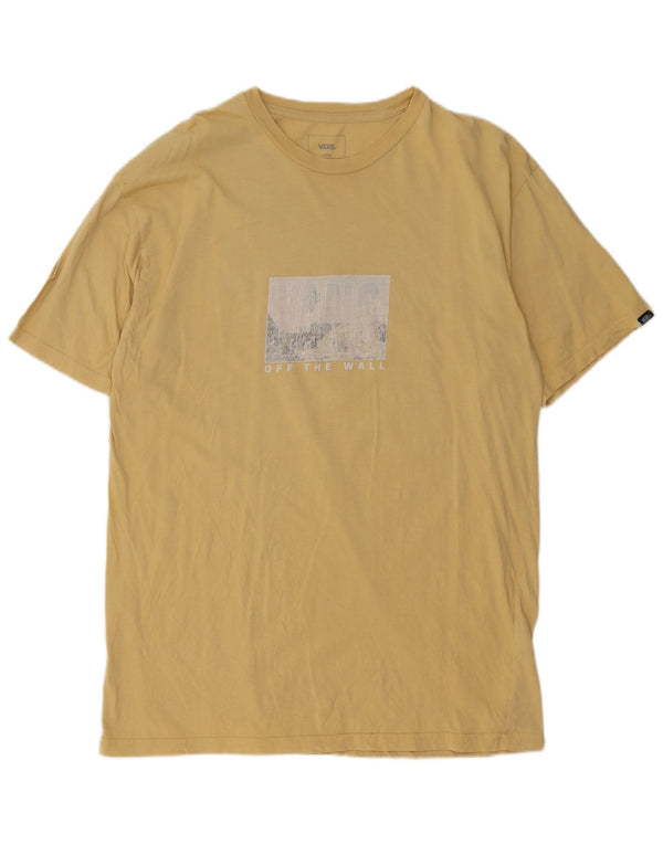 Vans Mens Classic Fit Graphic T-Shirt Top Large Yellow Cotton