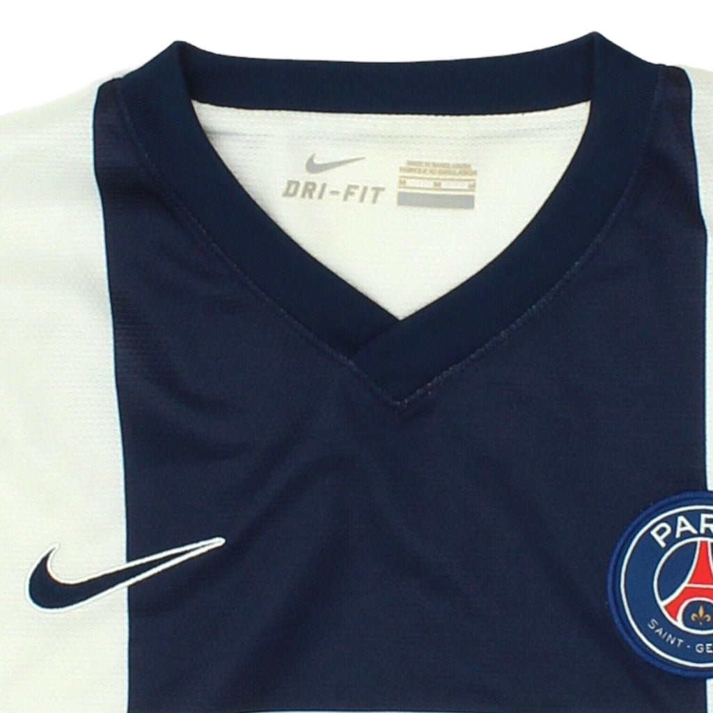 Paris Saint-Germain 2013-14 Nike Mens White Away Shirt | Football Sportswear VTG | Vintage Messina Hembry | Thrift | Second-Hand Messina Hembry | Used Clothing | Messina Hembry 