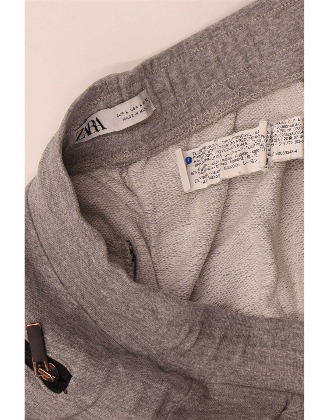 Zara Mens Sport Shorts Large  Grey Flecked Cotton
