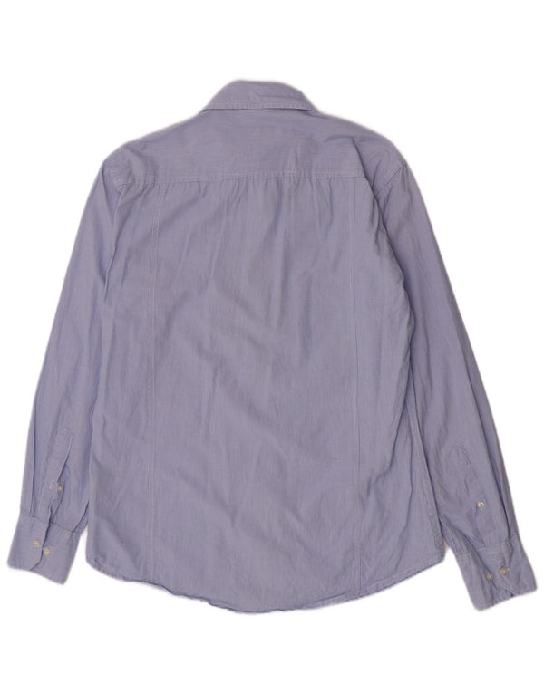 Kappa Mens Shirt Large Blue Pinstripe Cotton